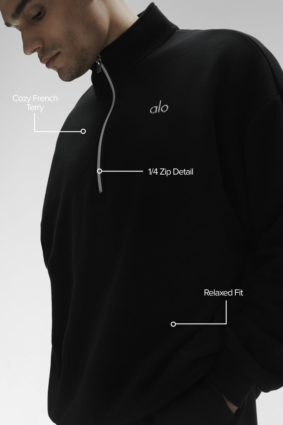 Pull Zippé 1/4 Accolade - Noir