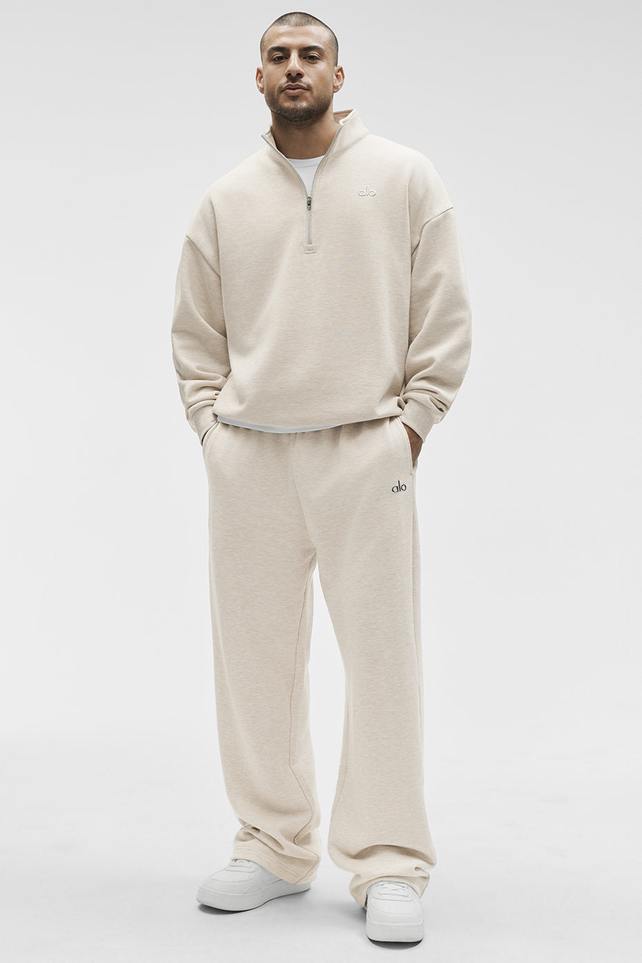 Accolade Pull zippé 1/4 - Oatmeal Heather