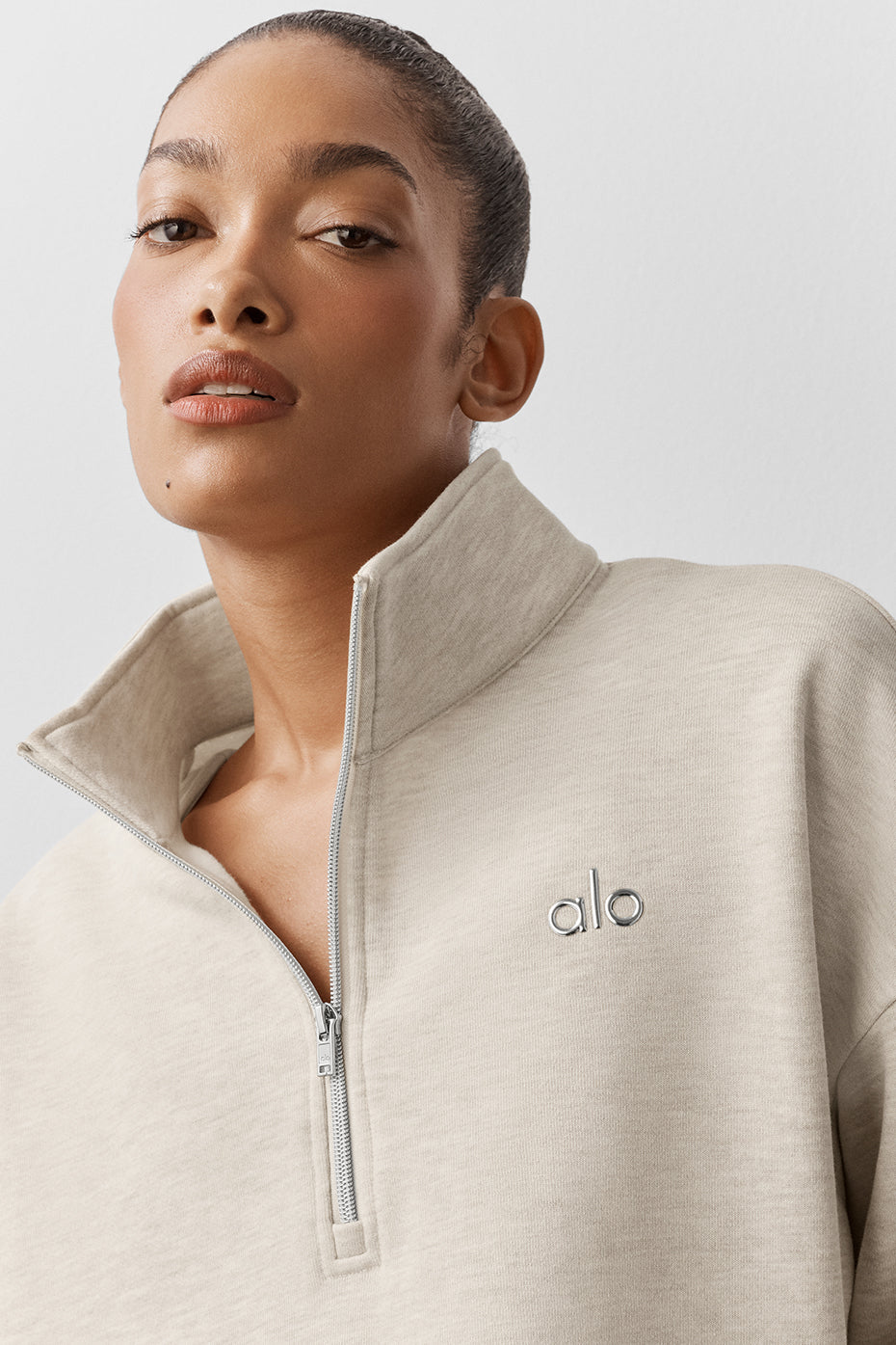 Accolade Pull zippé 1/4 - Oatmeal Heather