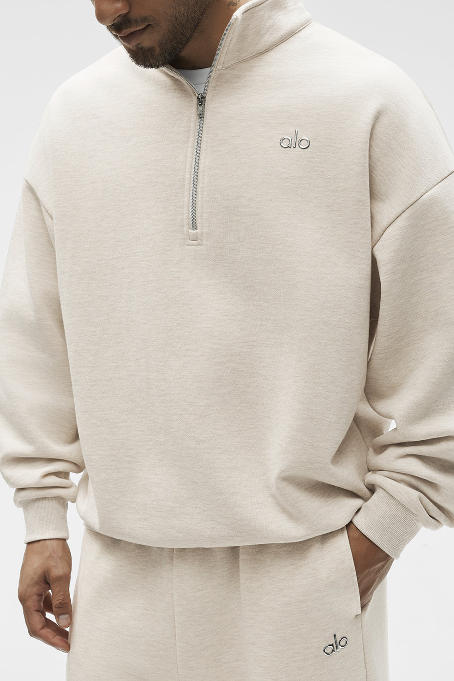 Accolade Pull zippé 1/4 - Oatmeal Heather