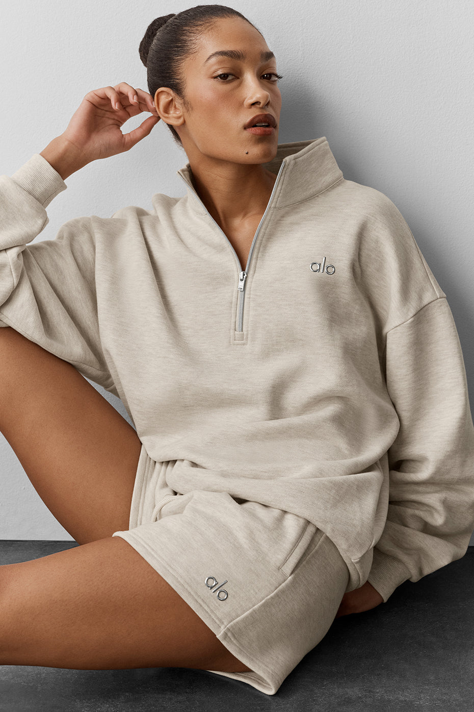 Accolade Pull zippé 1/4 - Oatmeal Heather