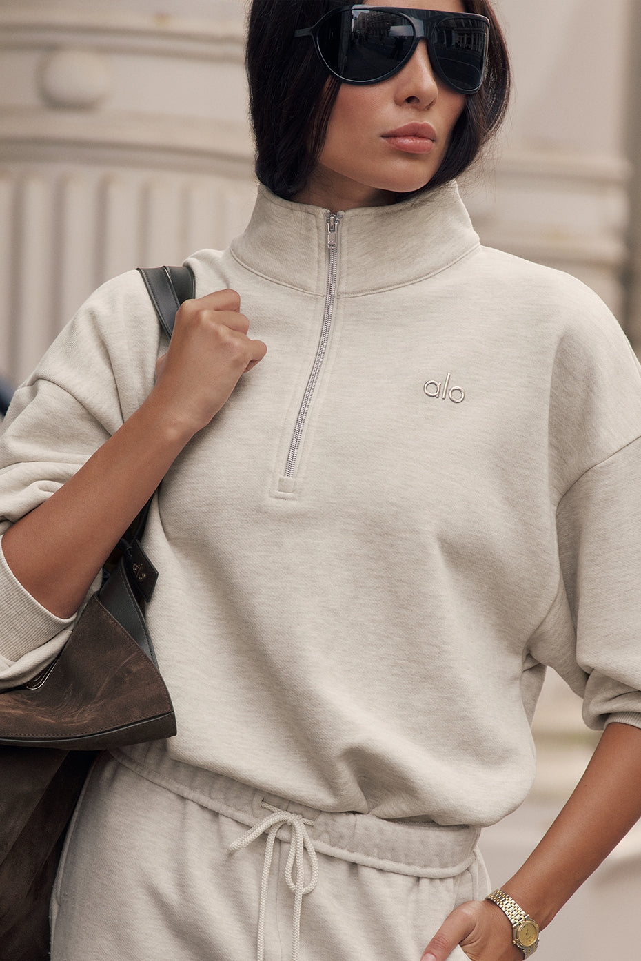Accolade Pull zippé 1/4 - Oatmeal Heather