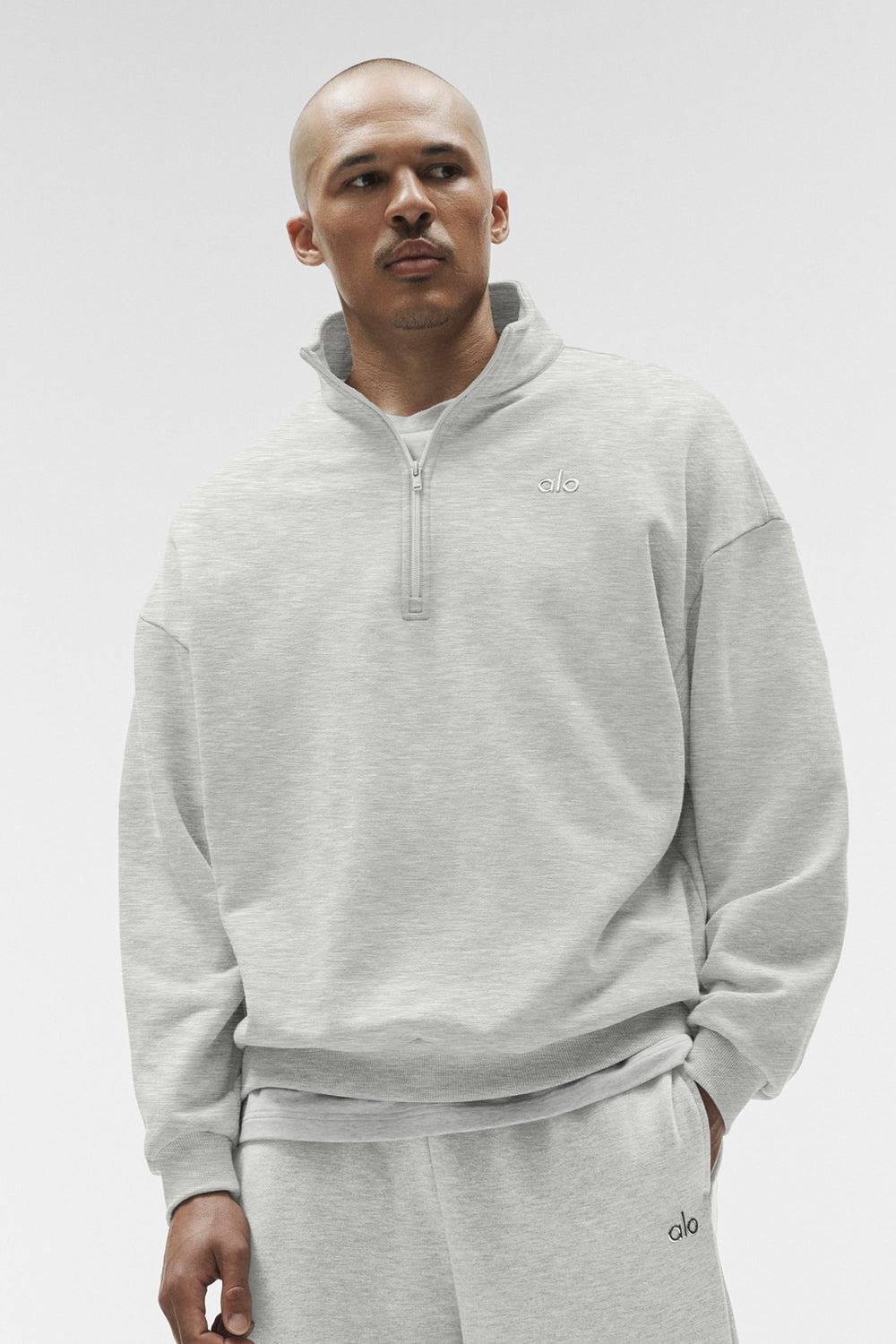 Accolade Pull zippé 1/4 - Blanc chiné