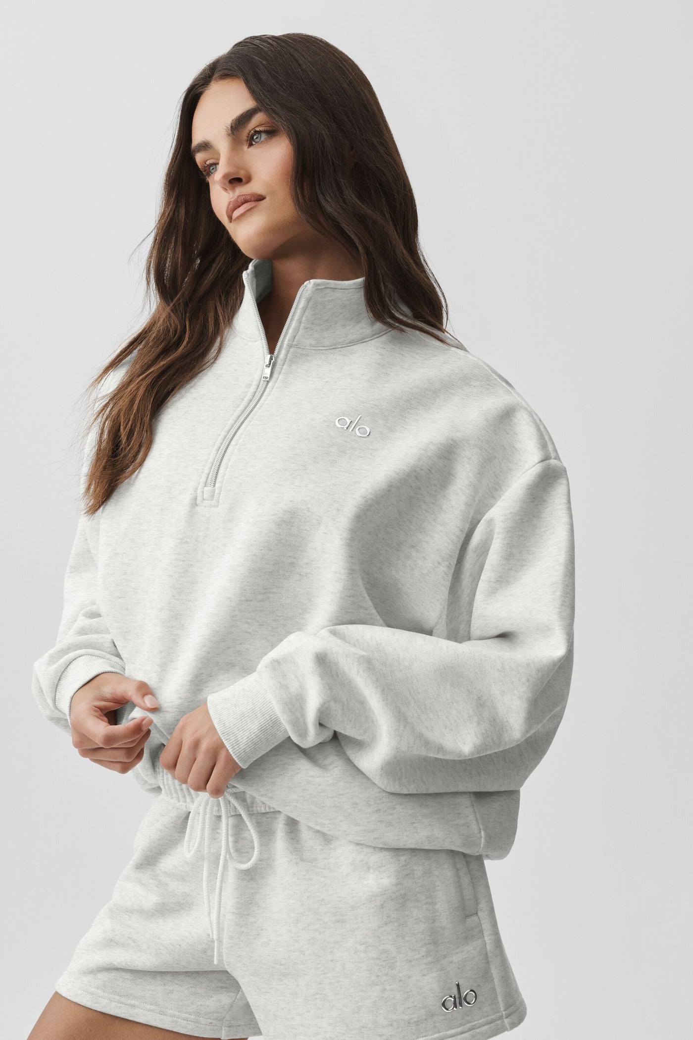 Accolade Pull zippé 1/4 - Blanc chiné