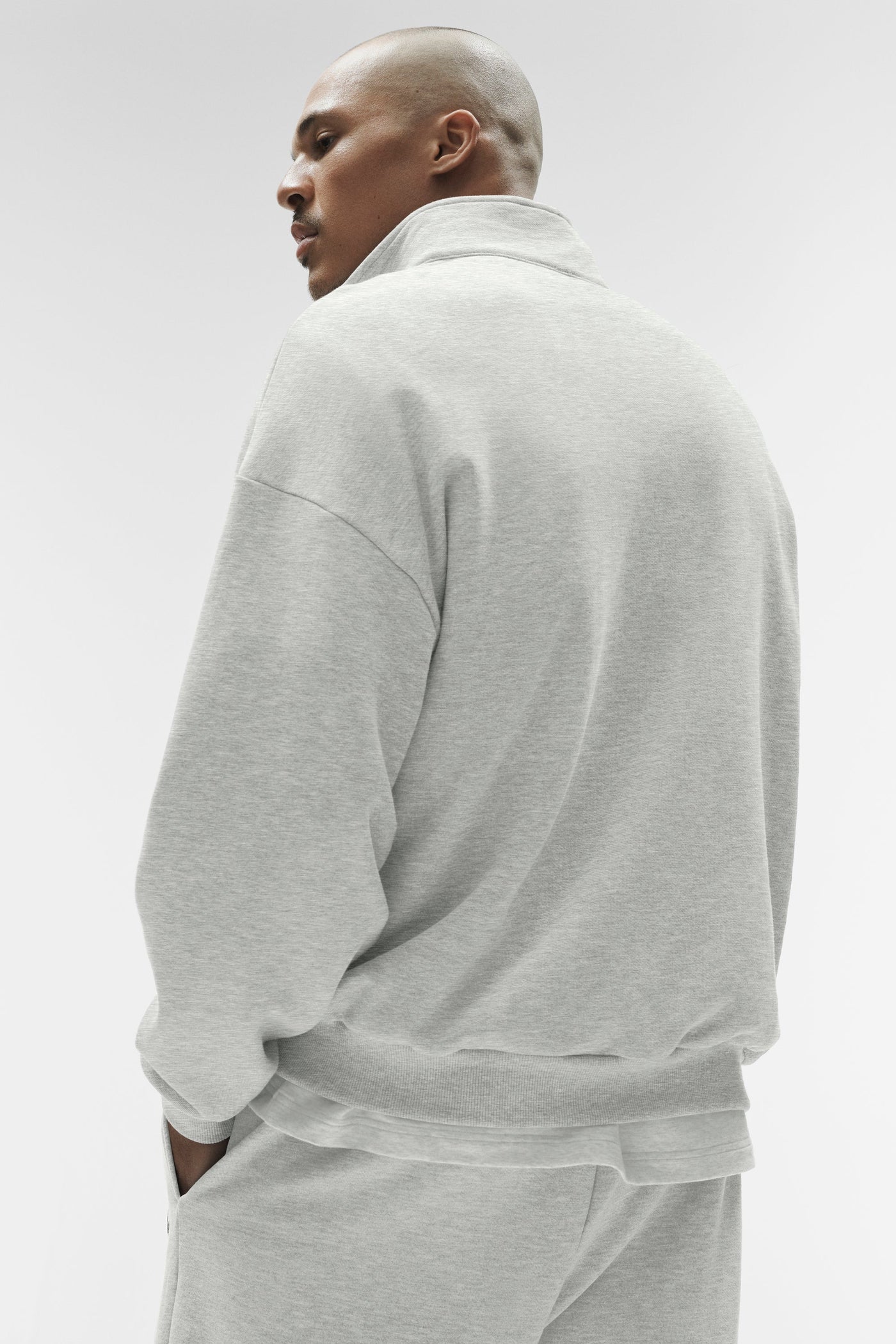 Accolade Pull zippé 1/4 - Blanc chiné