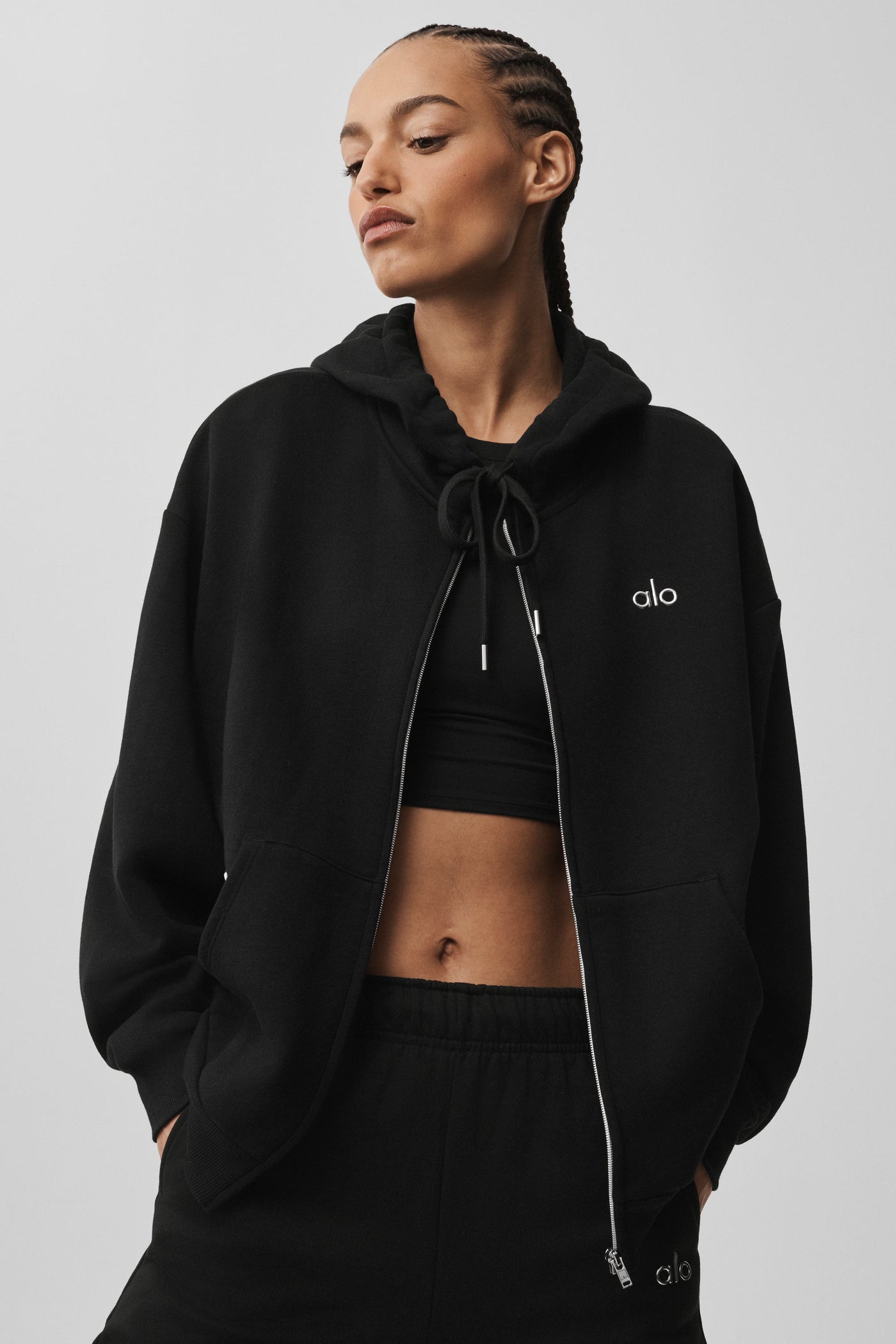 Sweat À Capuche Zippé Accolade - Noir