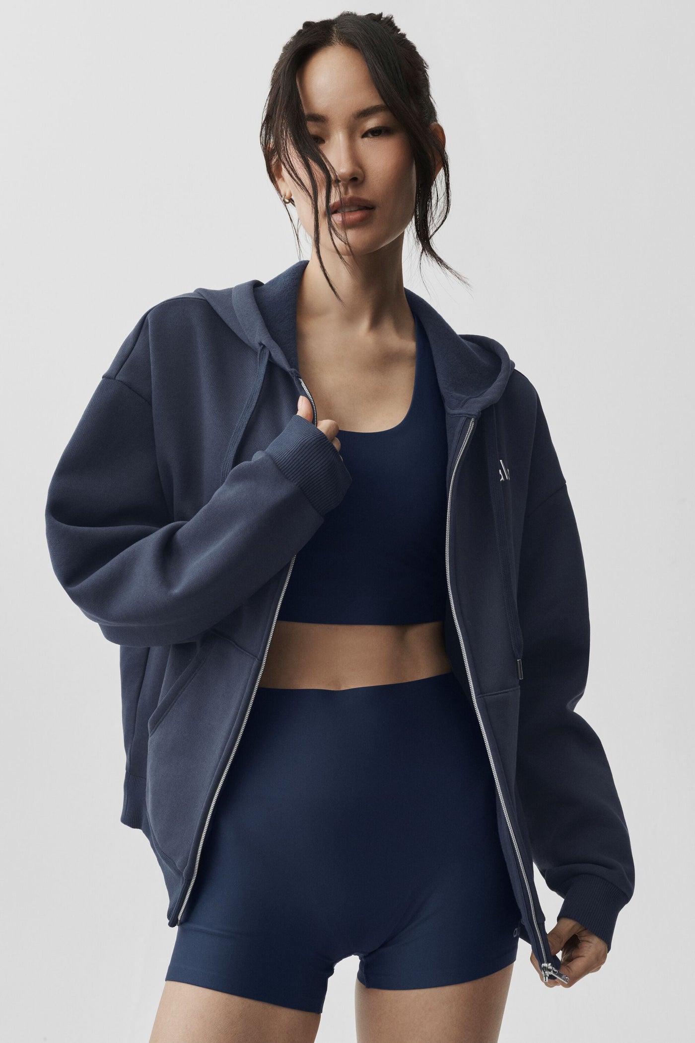 Sweat À Capuche Zippé Accolade - Navy