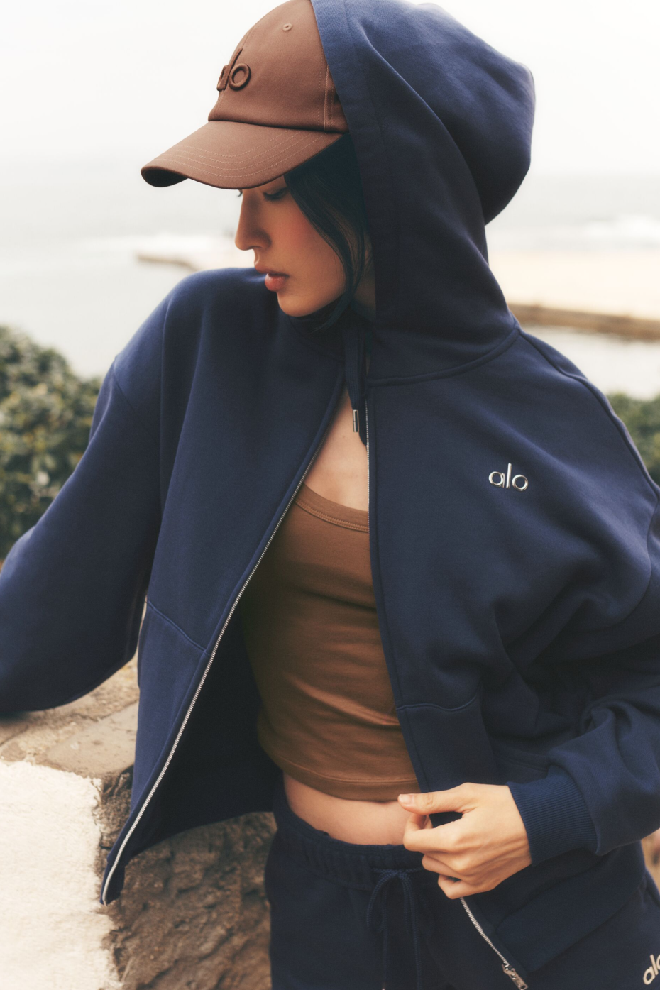 Sweat À Capuche Zippé Accolade - Navy