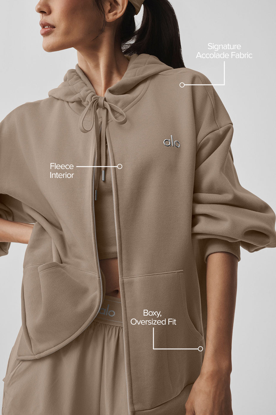 Sweat À Capuche Zippé Accolade - Gravel