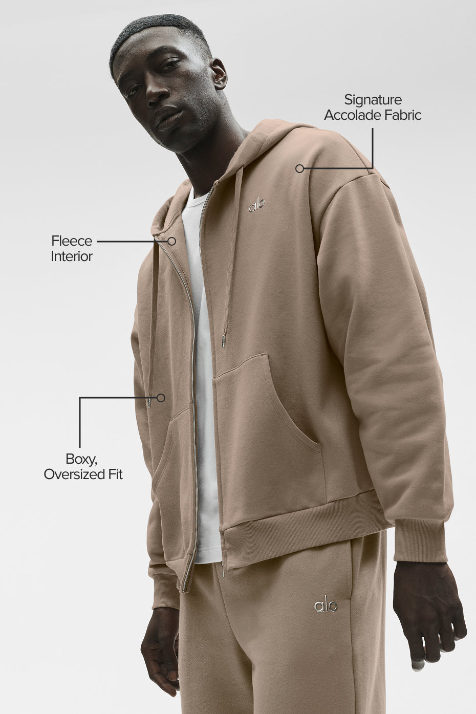 Sweat À Capuche Zippé Accolade - Gravel
