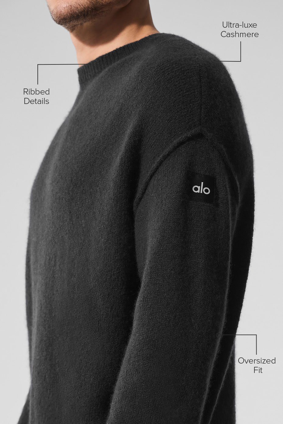 Pull Unisexe Col Ras-Du-Cou En Laine Et Cachemire New Class - Noir