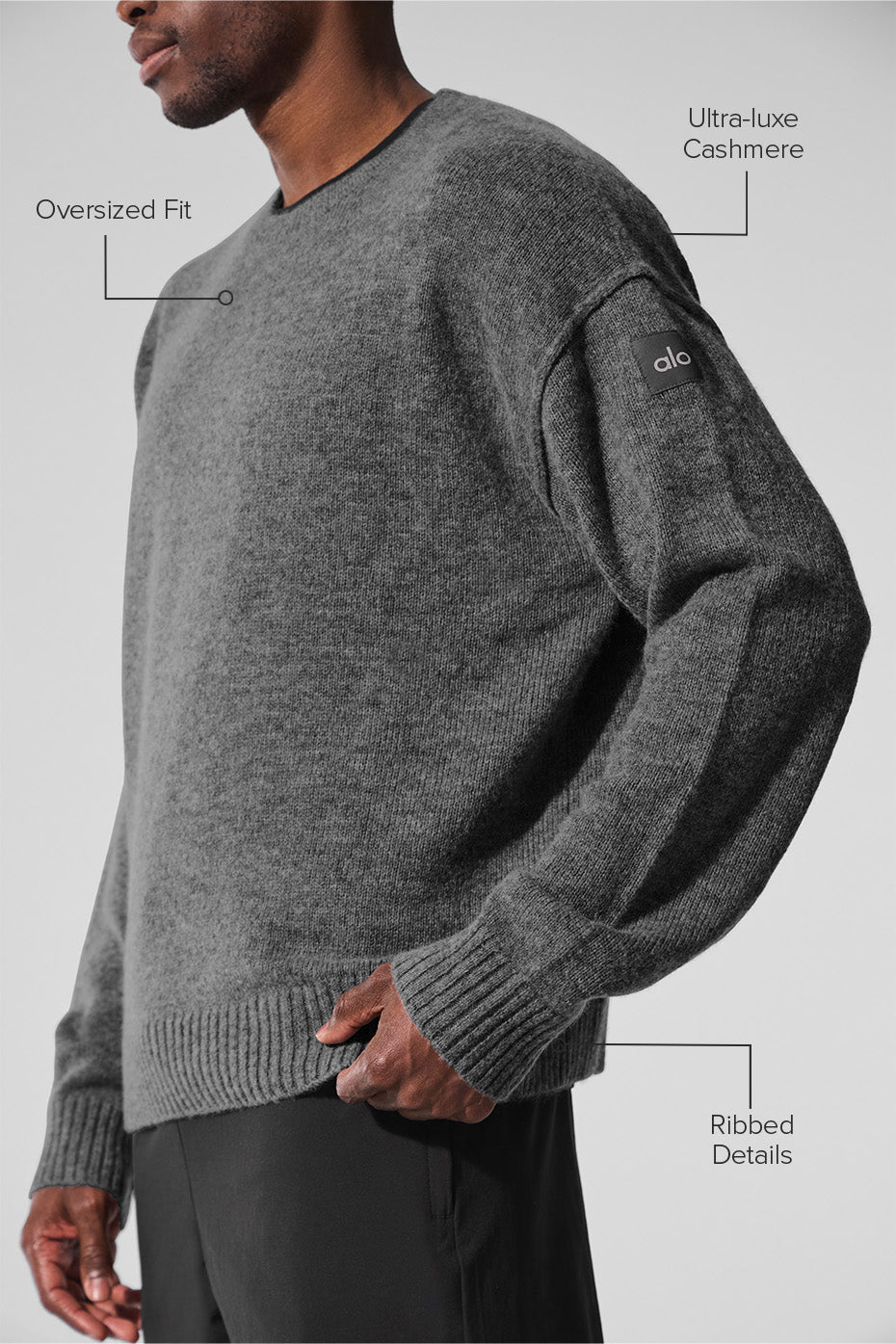 Pull Unisexe Col Ras-Du-Cou En Laine Et Cachemire New Class - Platinum Grey