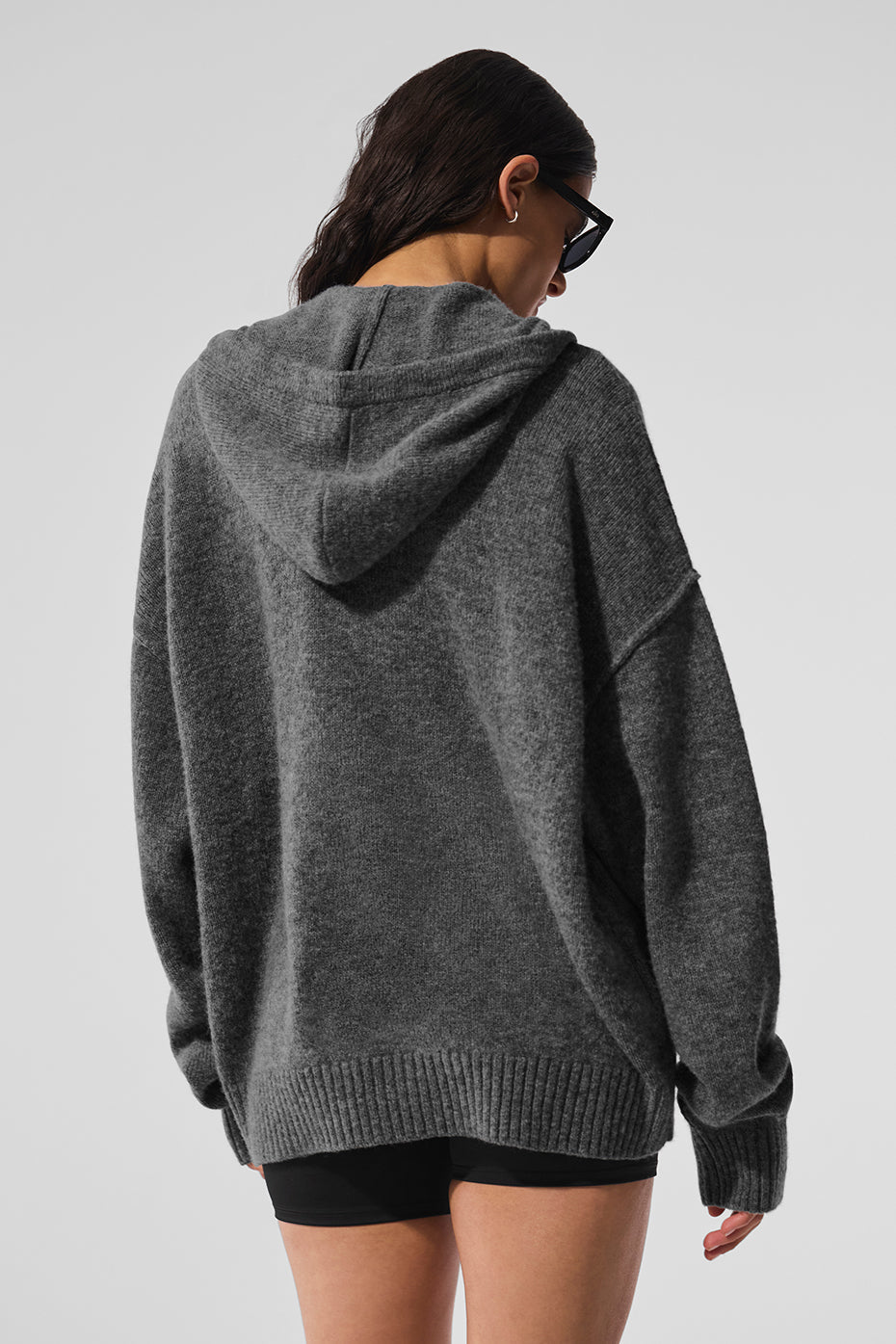 Sweat À Capuche Zippé En Laine Et Cachemire New Class - Platinum Grey