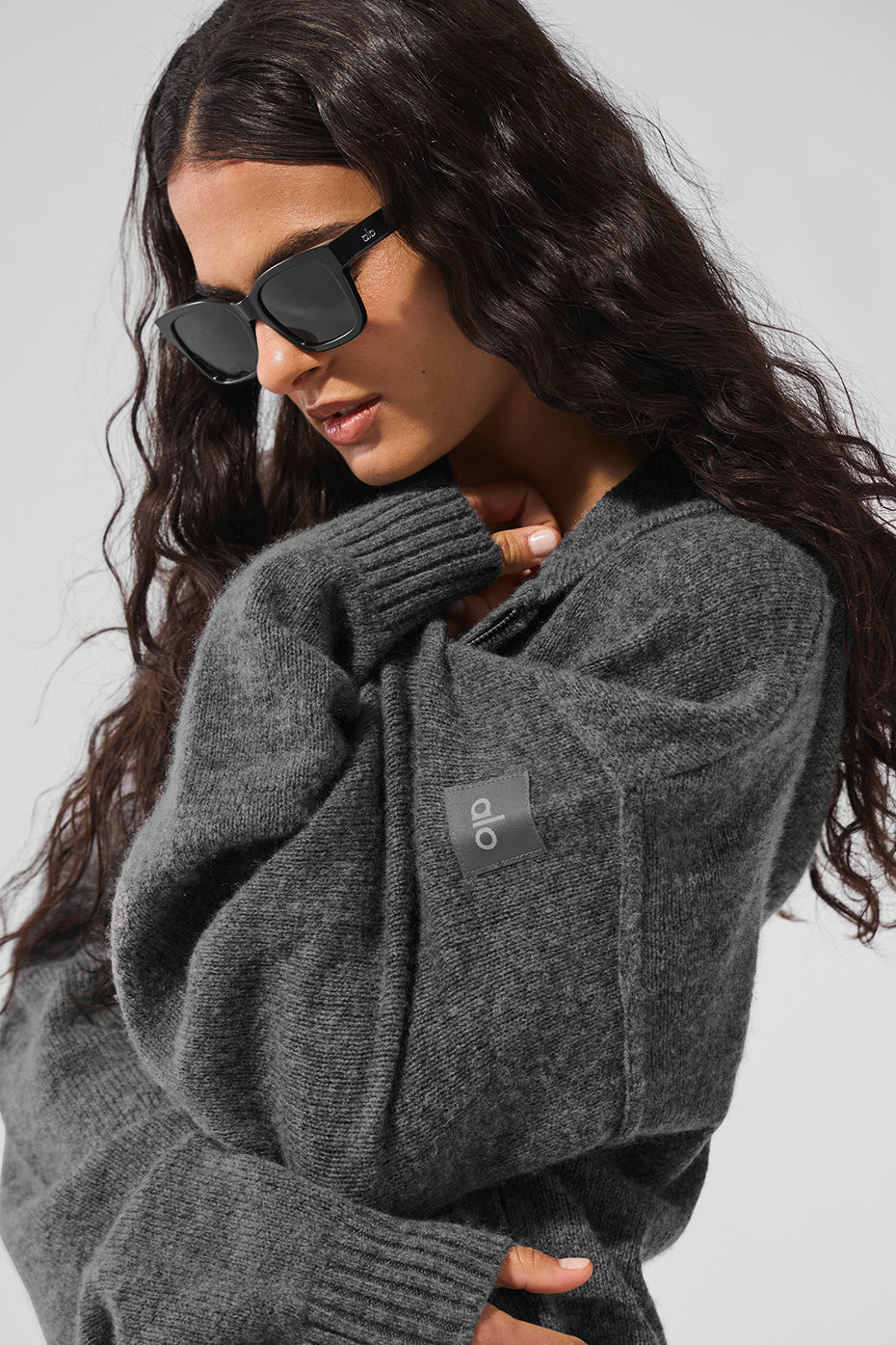 Sweat À Capuche Zippé En Laine Et Cachemire New Class - Platinum Grey
