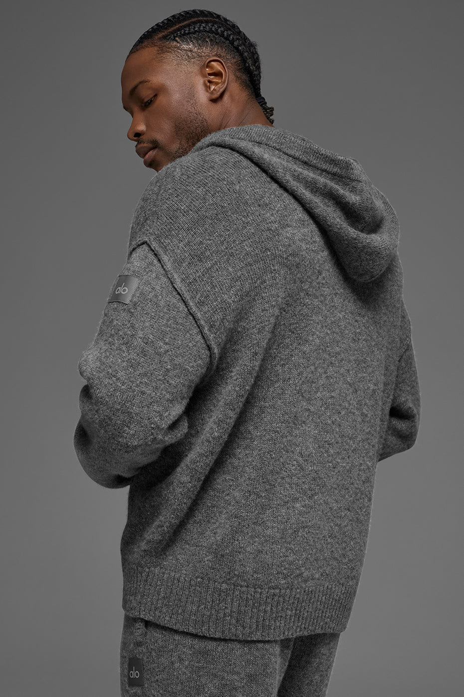 Sweat À Capuche Zippé En Laine Et Cachemire New Class - Platinum Grey