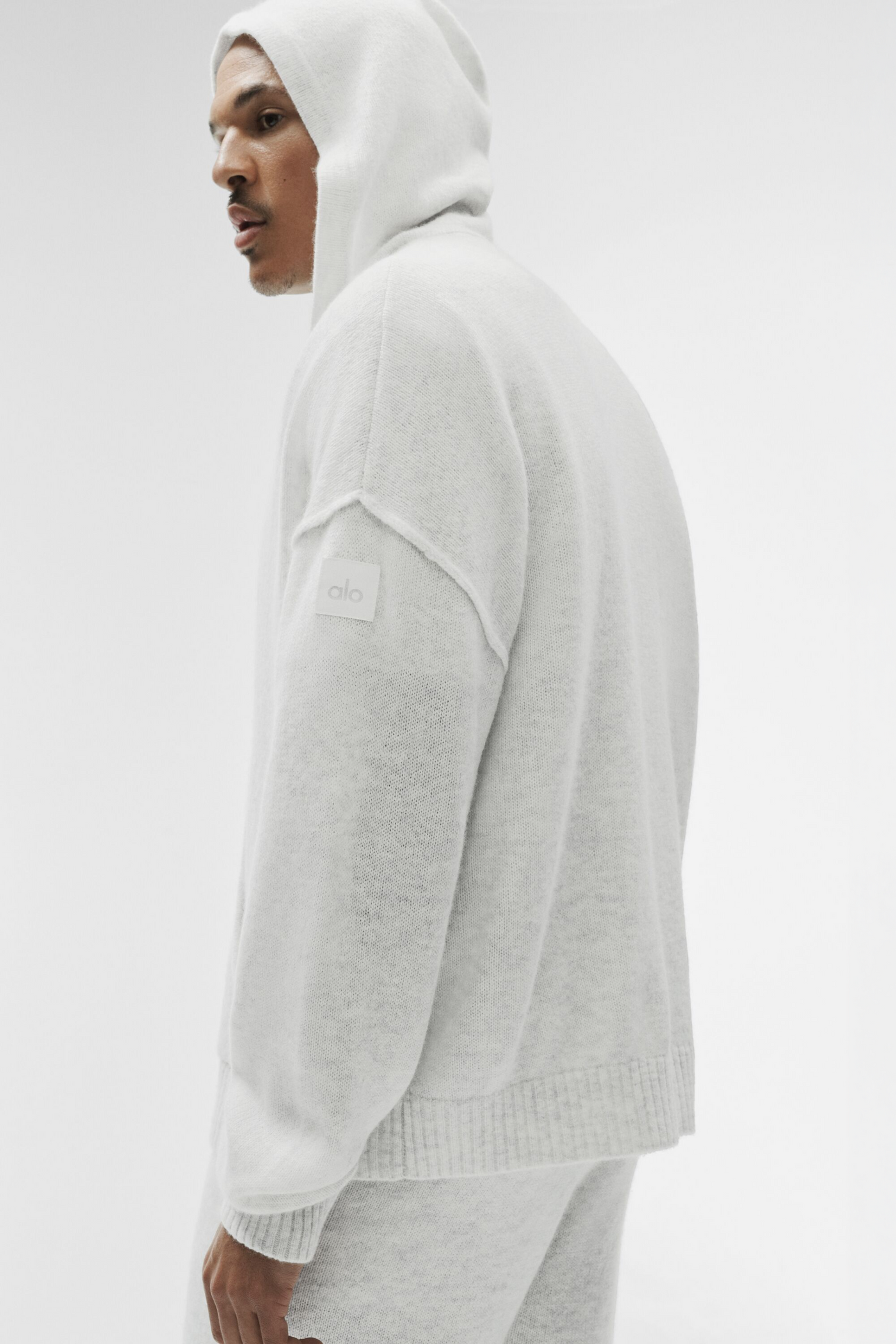 Sweat À Capuche Zippé En Laine Et Cachemire New Class - White Heather