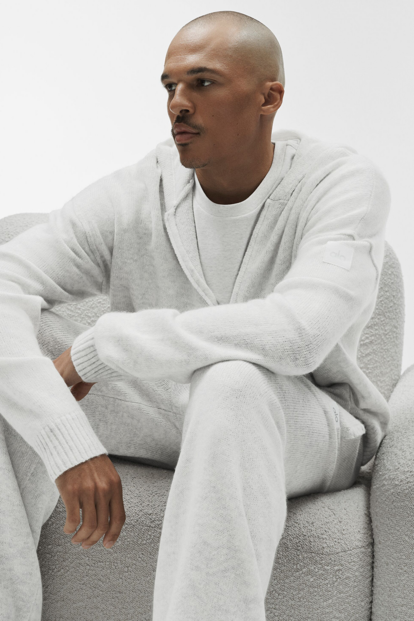 Sweat À Capuche Zippé En Laine Et Cachemire New Class - White Heather