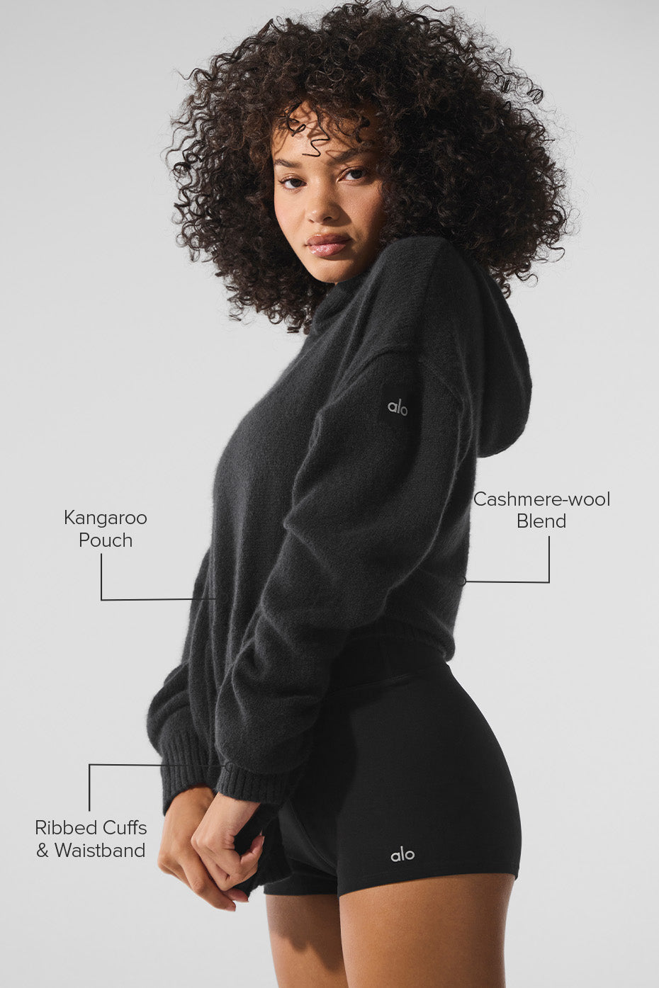 Sweat À Capuche En Laine Et Cachemire New Class - Noir