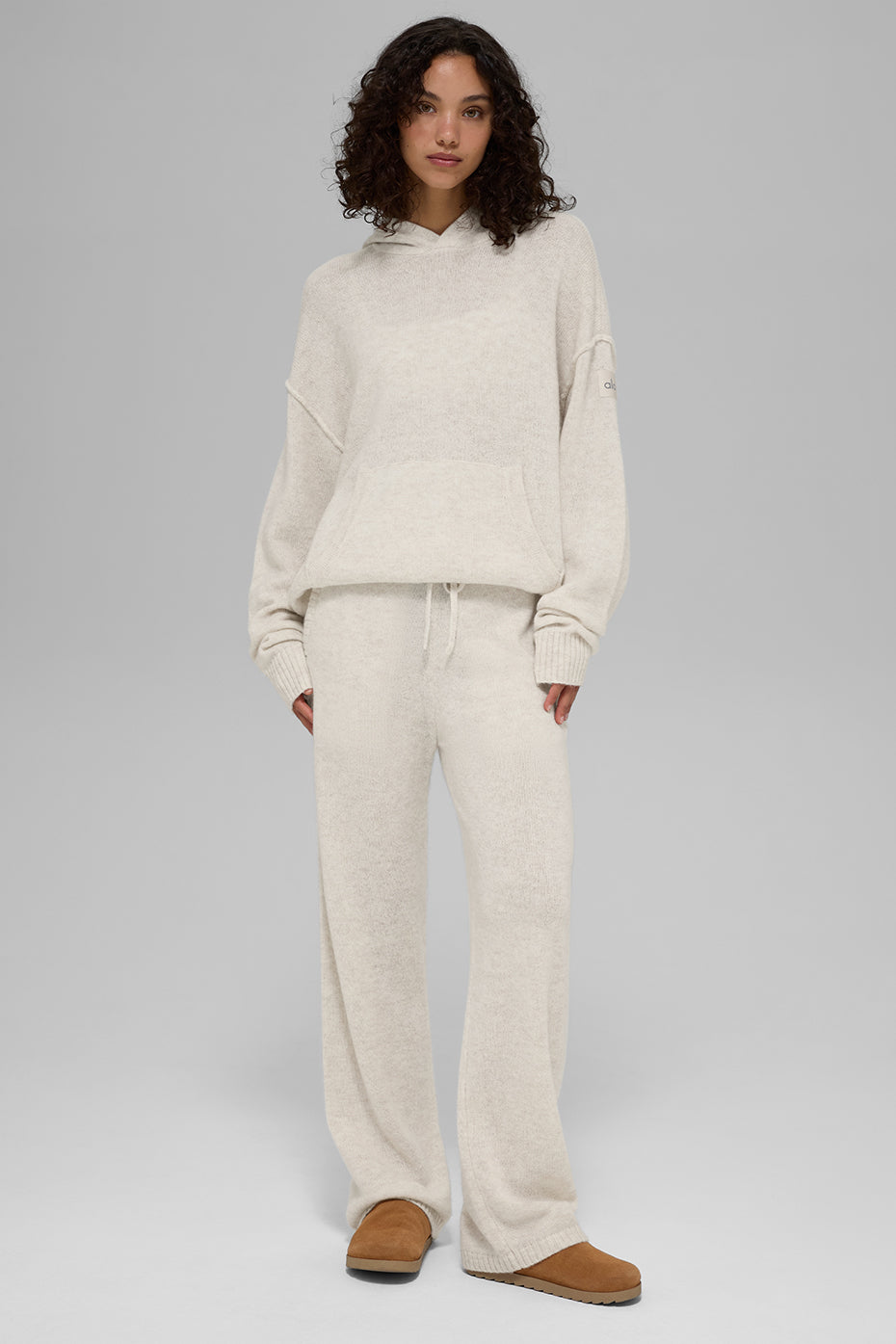 Sweat À Capuche En Laine Et Cachemire New Class - Bone Heather