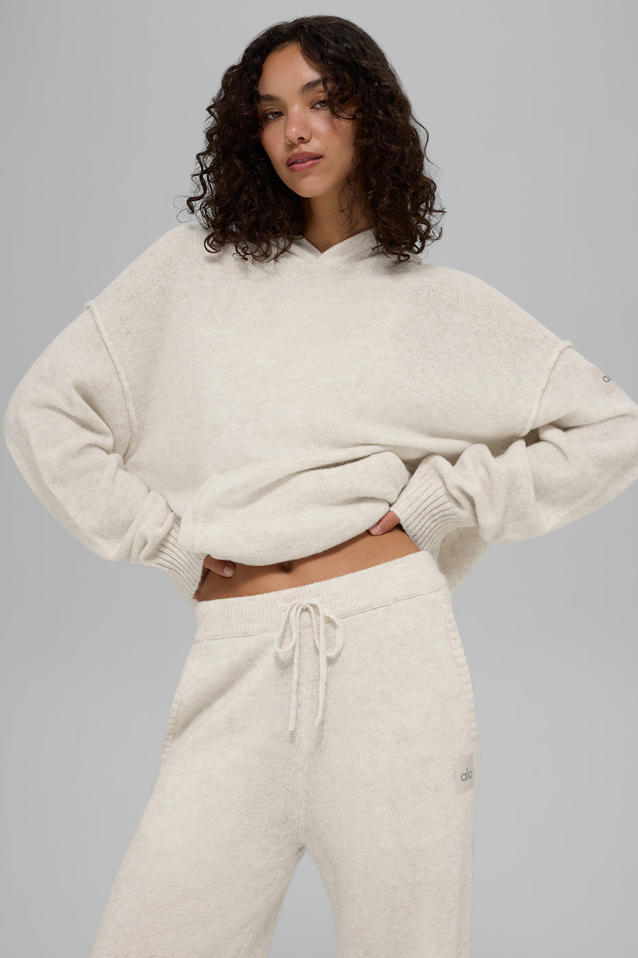 Sweat À Capuche En Laine Et Cachemire New Class - Bone Heather