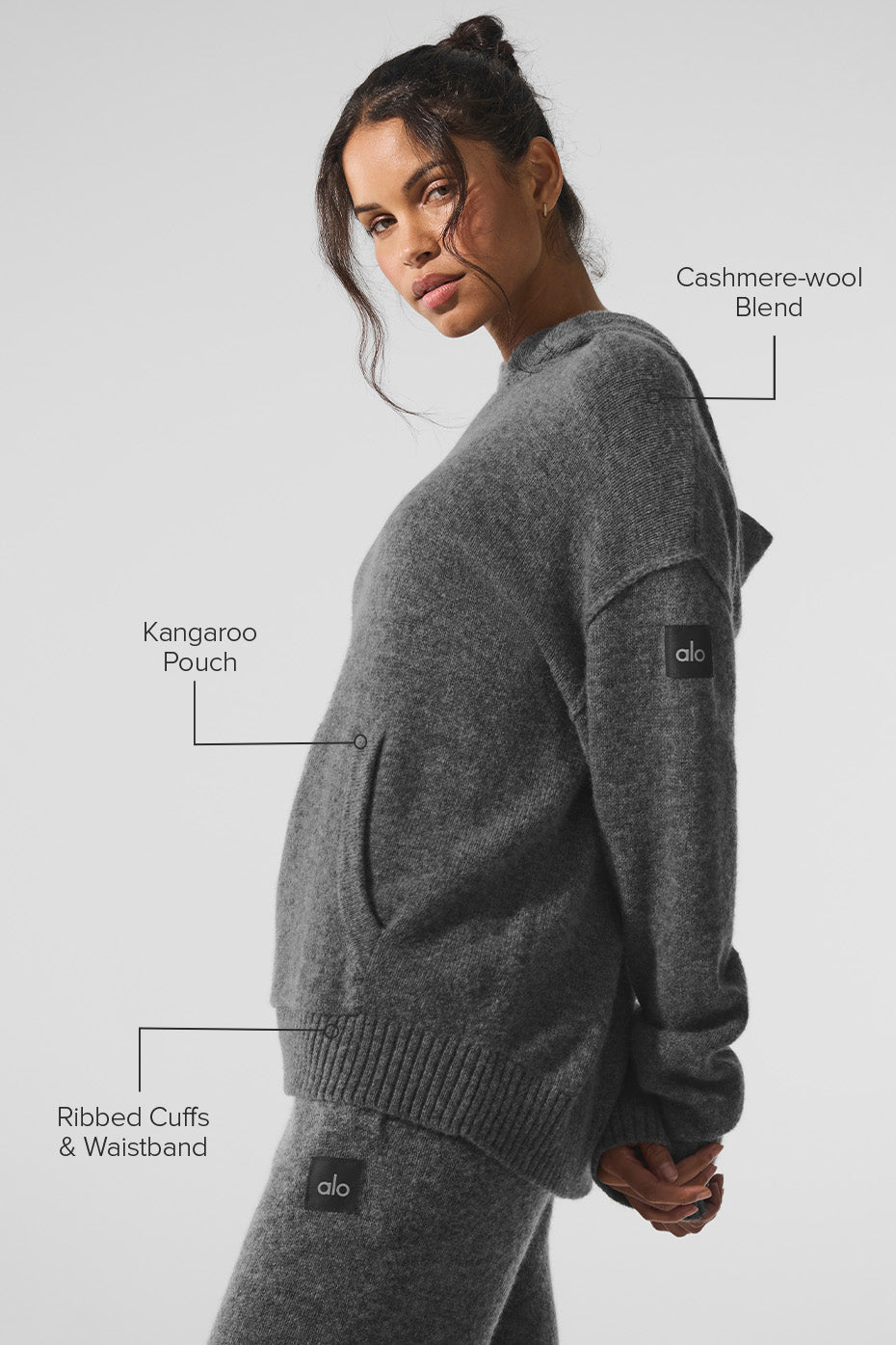 Sweat À Capuche En Laine Et Cachemire New Class - Platinum Grey