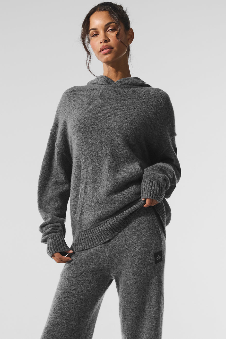 Sweat À Capuche En Laine Et Cachemire New Class - Platinum Grey