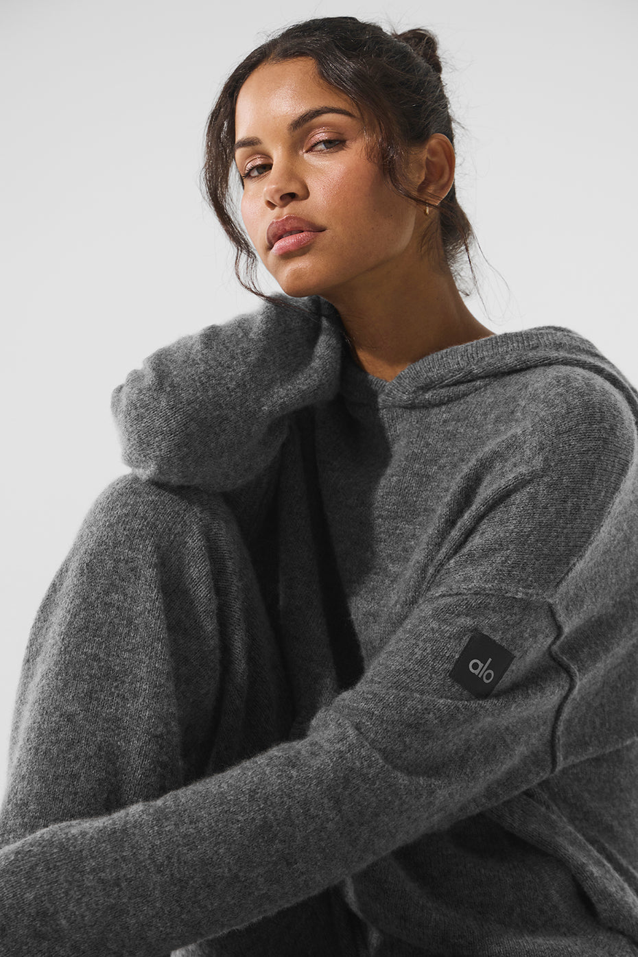 Sweat À Capuche En Laine Et Cachemire New Class - Platinum Grey