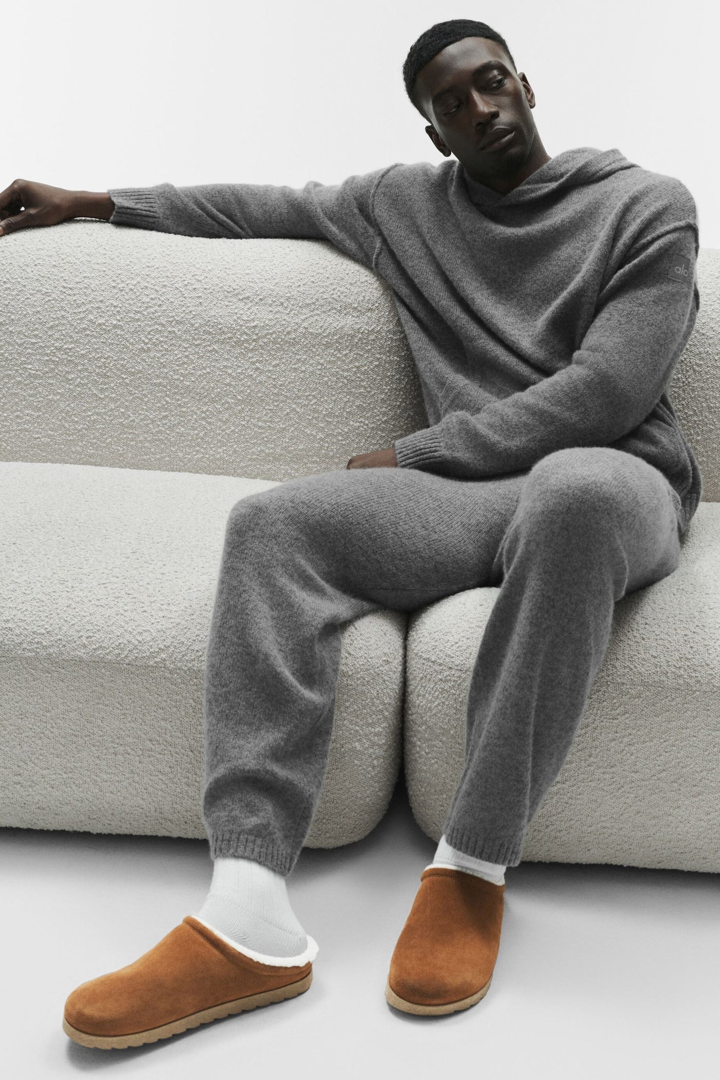 Sweat À Capuche En Laine Et Cachemire New Class - Platinum Grey