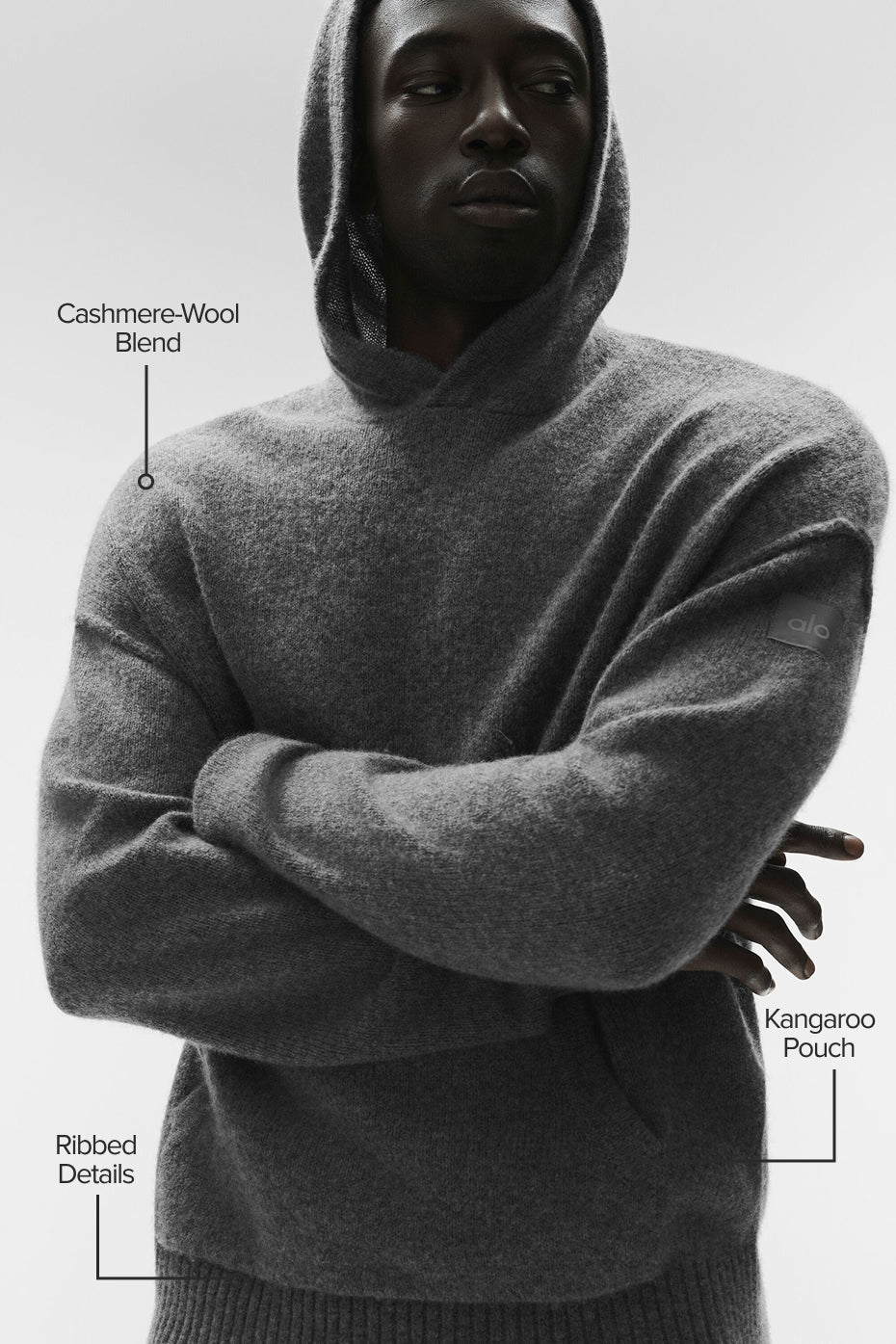 Sweat À Capuche En Laine Et Cachemire New Class - Platinum Grey