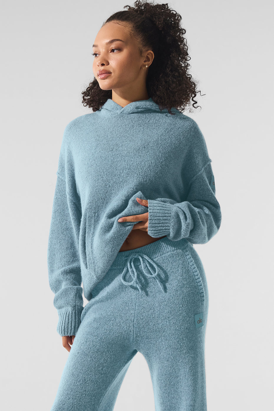 Sweat À Capuche En Laine Et Cachemire New Class - Celestial Blue Granite Heather