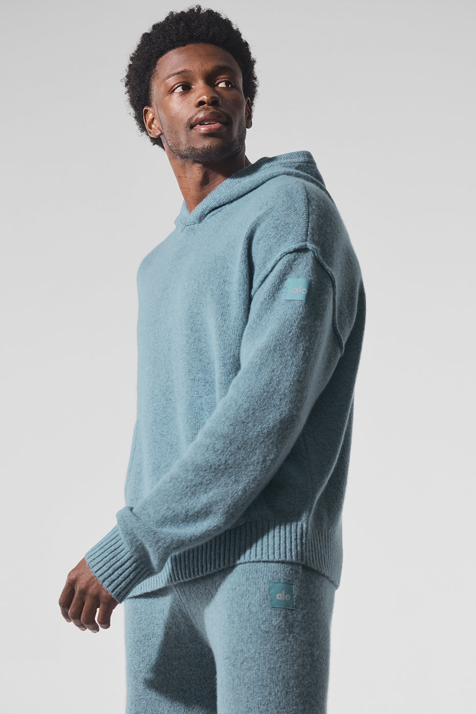 Sweat À Capuche En Laine Et Cachemire New Class - Celestial Blue Granite Heather