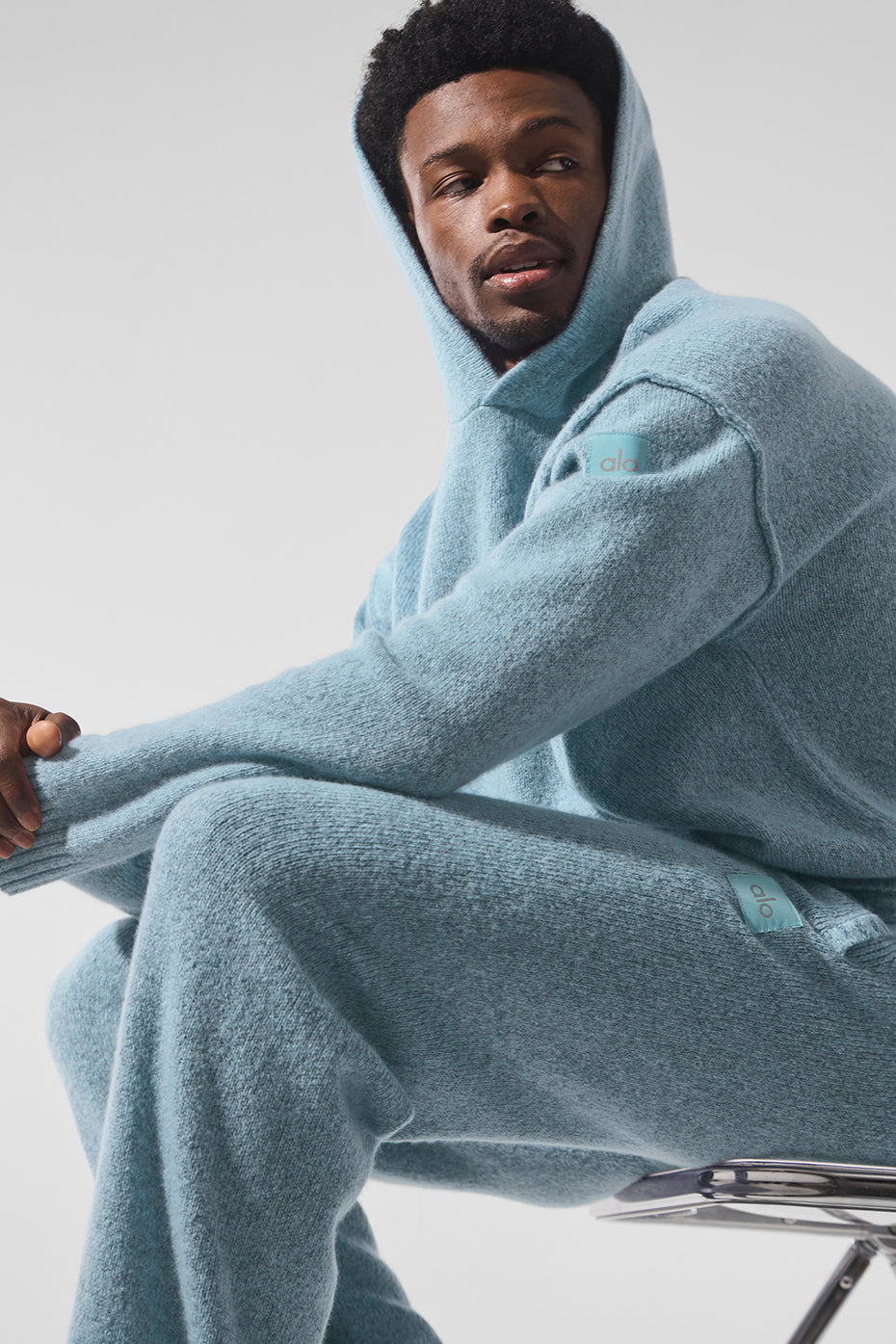 Sweat À Capuche En Laine Et Cachemire New Class - Celestial Blue Granite Heather