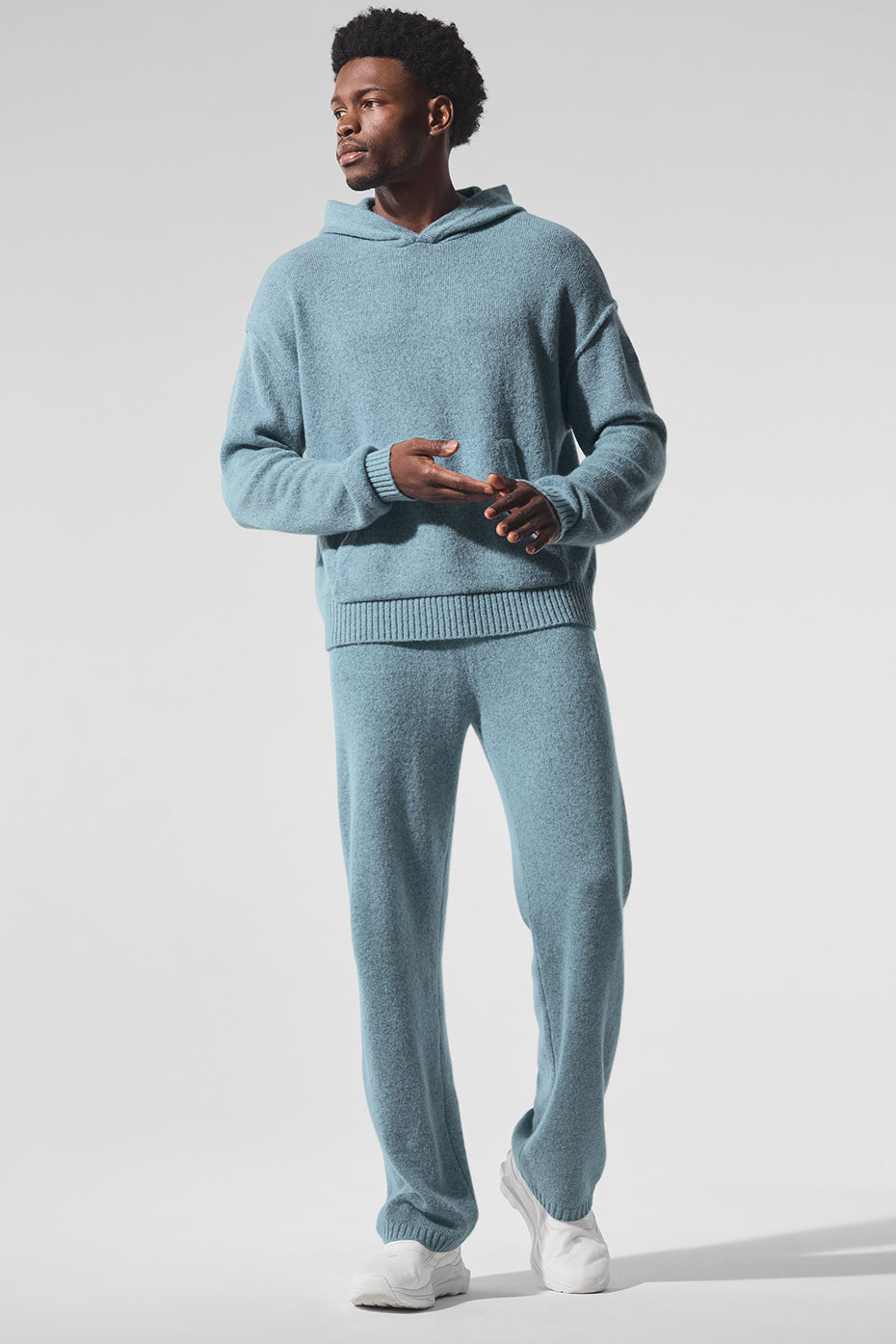 Sweat À Capuche En Laine Et Cachemire New Class - Celestial Blue Granite Heather
