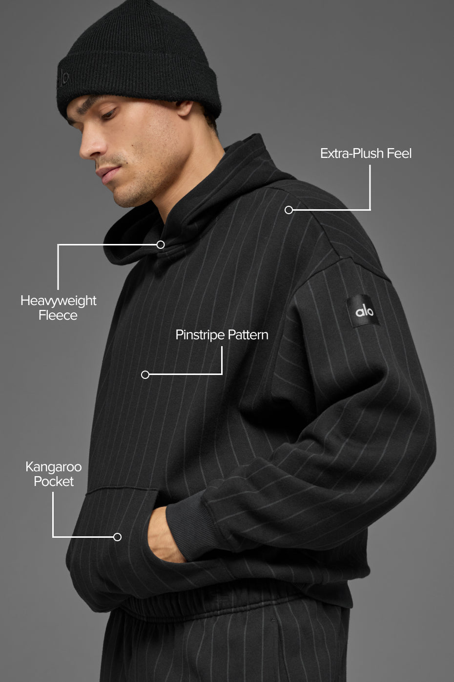 Sweat À Capuche Pinstripe - Black Pinstripe