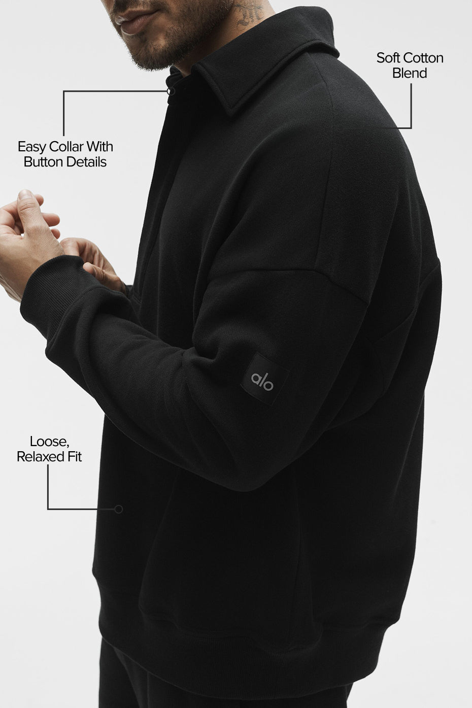 Pull Henley À Manches Longues Take It Easy - Noir