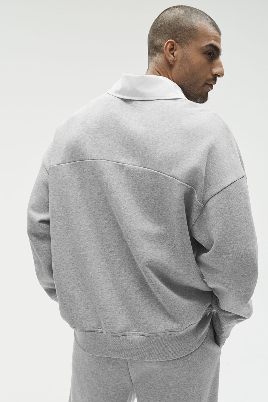 Pull Henley À Manches Longues Take It Easy - Athletic Heather Grey/Blanc