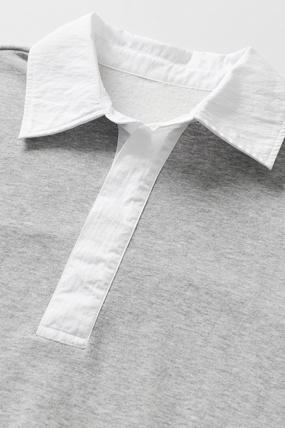 Pull Henley À Manches Longues Take It Easy - Athletic Heather Grey/Blanc