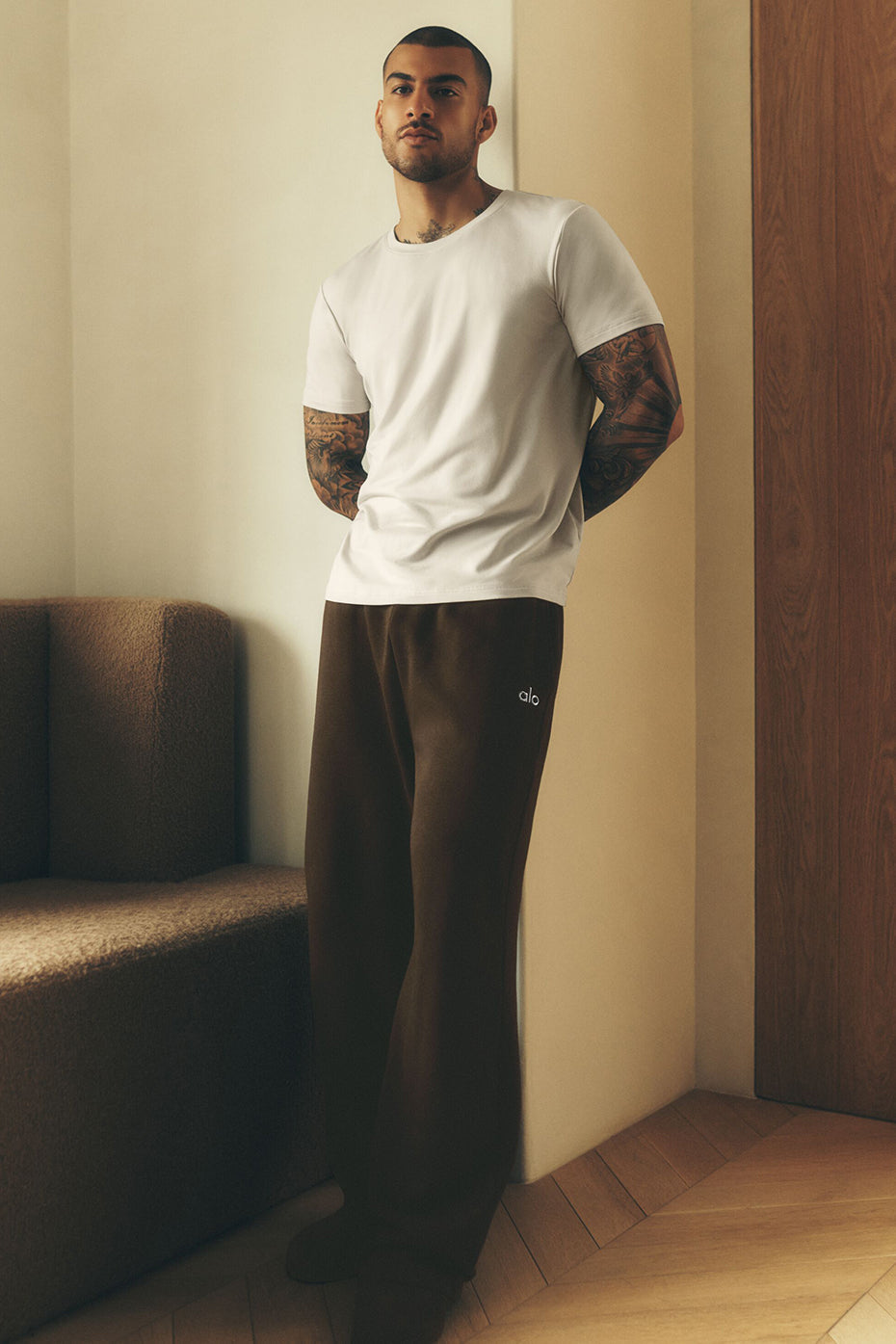 Pantalon De Survêtement Coupe Droite Accolade - Espresso