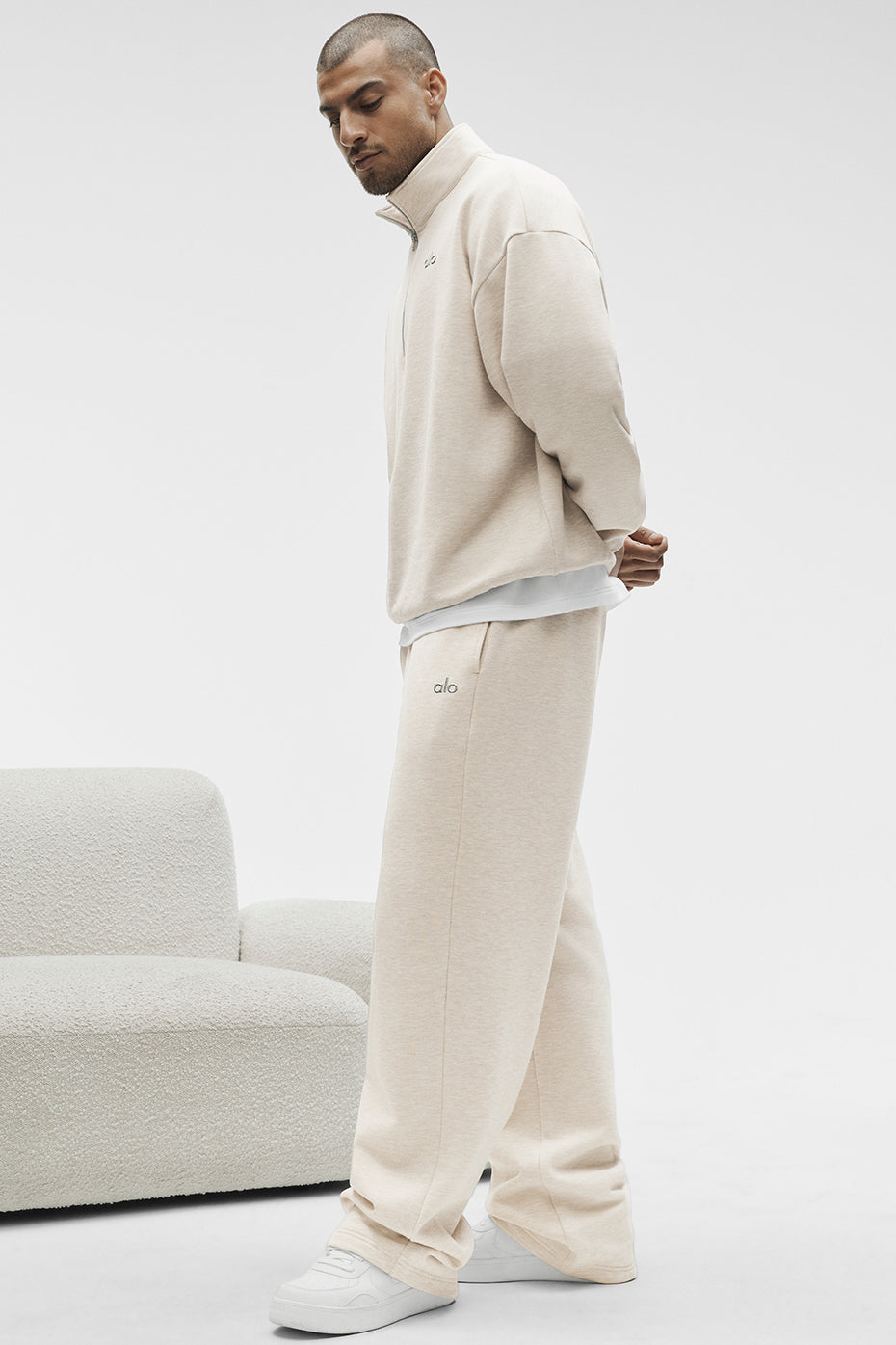 Pantalon De Survêtement Coupe Droite Accolade - Oatmeal Heather