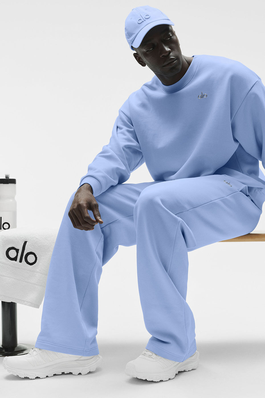 Pantalon De Survêtement Coupe Droite Accolade - Light Provence Blue