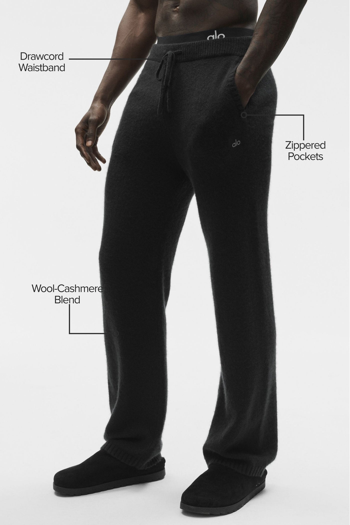 Pantalon De Survêtement En Laine Et Cachemire New Class - Noir
