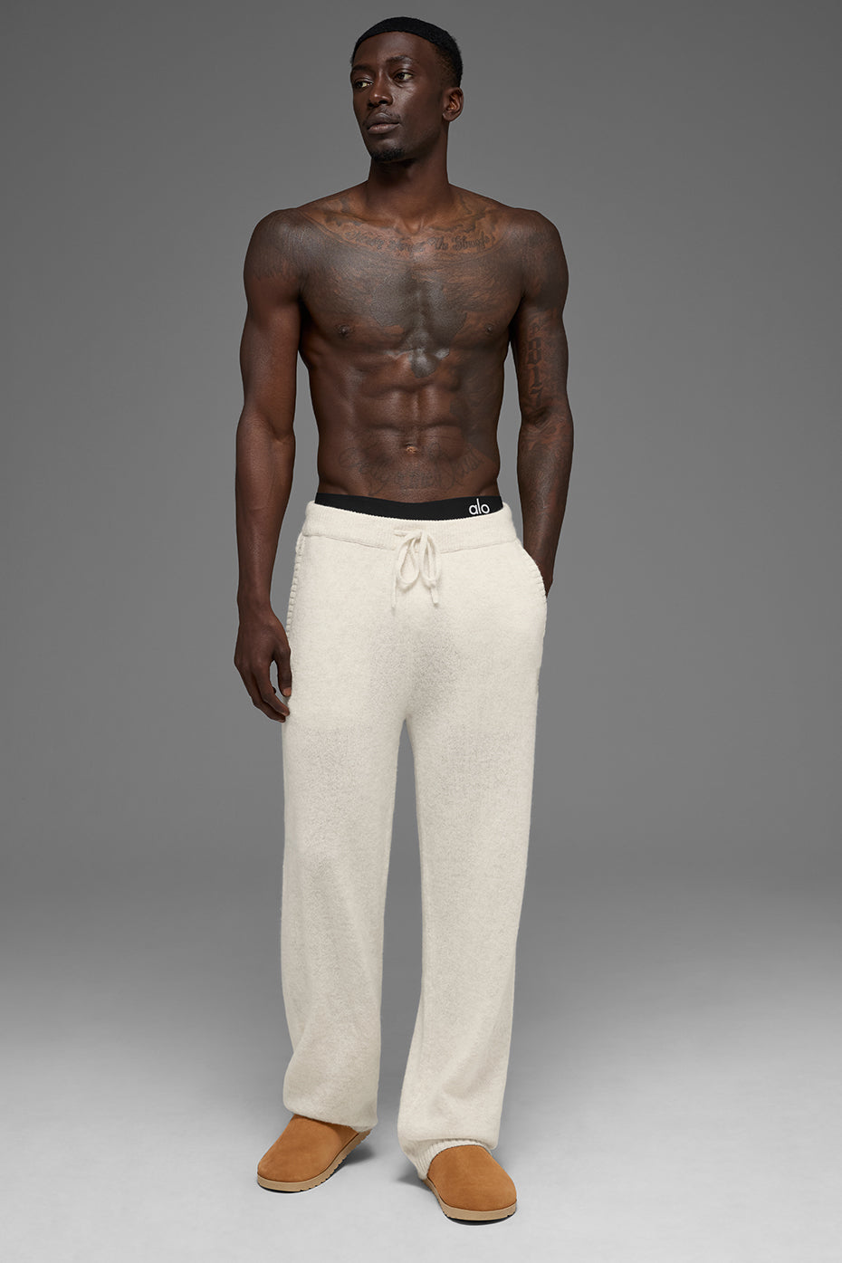 Pantalon De Survêtement En Laine Et Cachemire New Class - Bone Heather