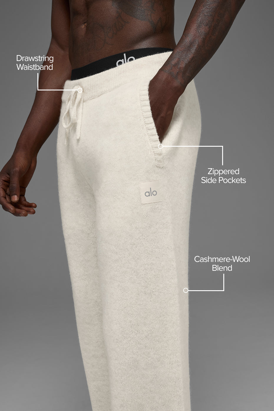 Pantalon De Survêtement En Laine Et Cachemire New Class - Bone Heather