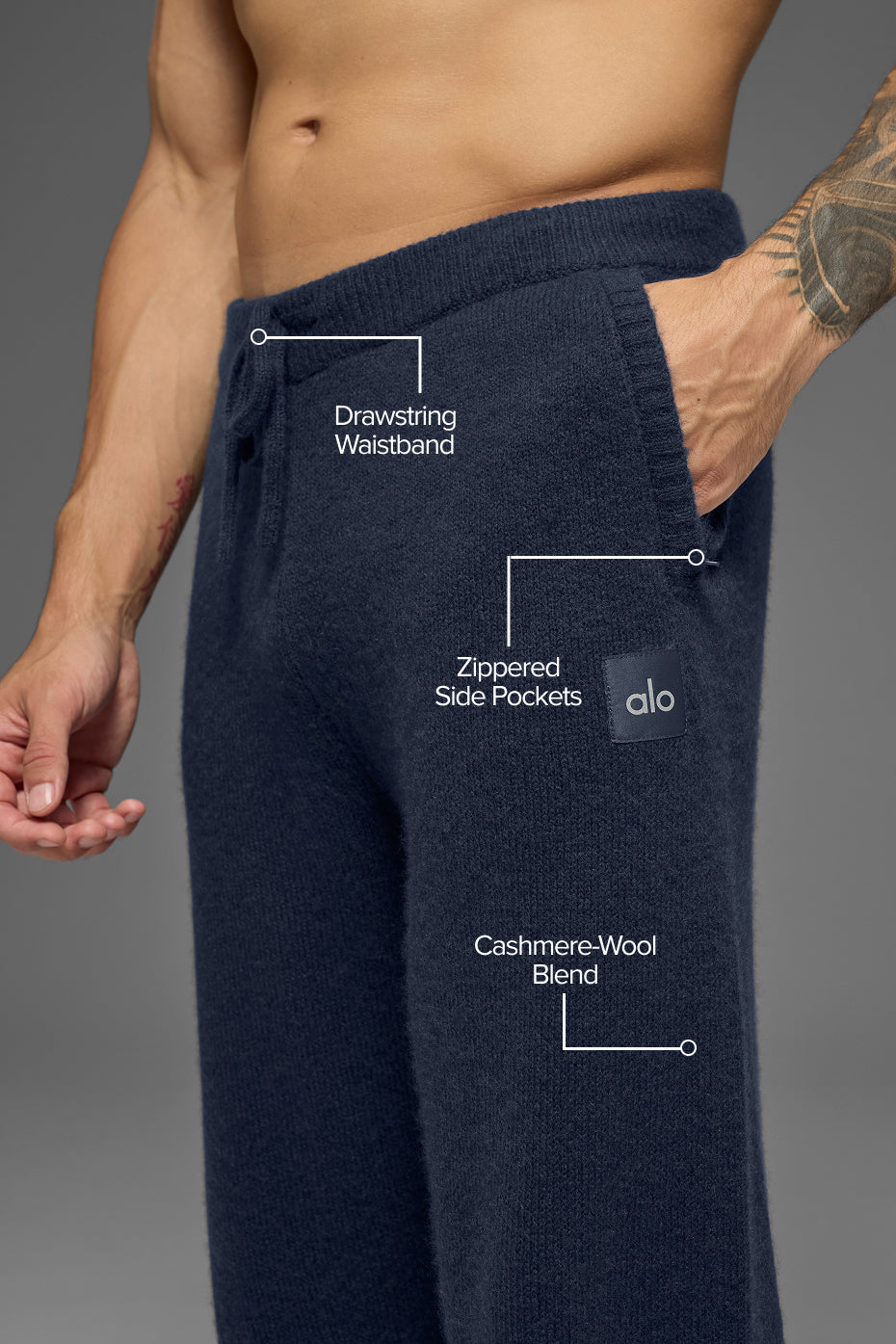 Pantalon De Survêtement En Laine Et Cachemire New Class - Navy