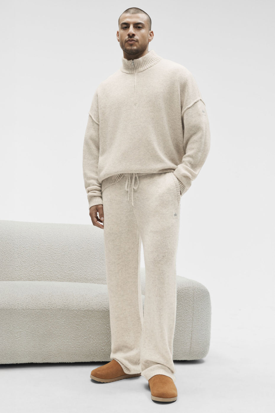 Pantalon De Survêtement En Laine Et Cachemire New Class - Oatmeal Heather