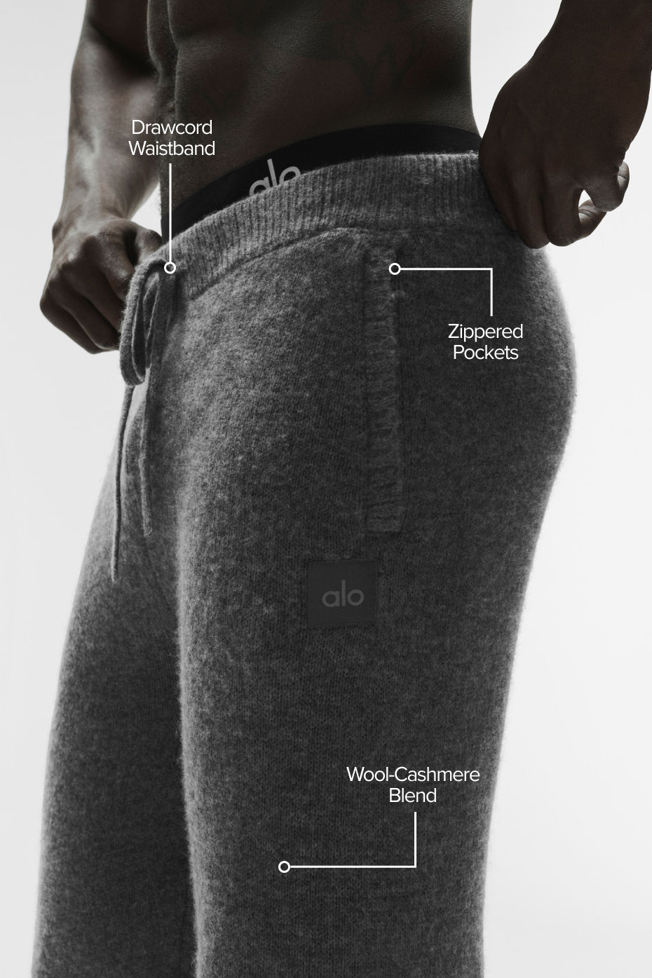 Pantalon De Survêtement En Laine Et Cachemire New Class - Platinum Grey