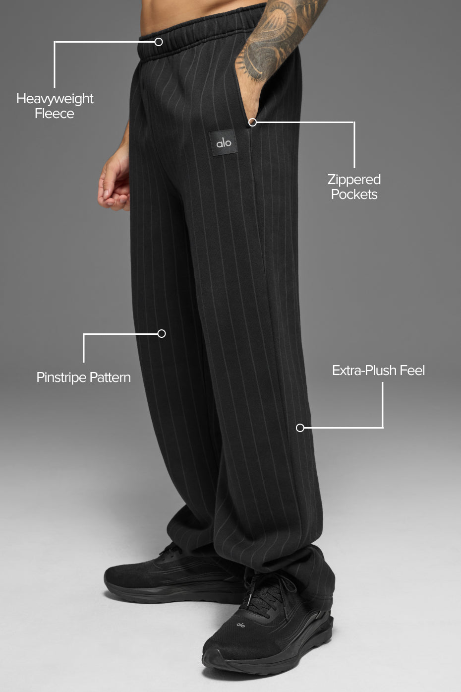 Pantalon De Survêtement Coupe Droite Pinstripe - Black Pinstripe