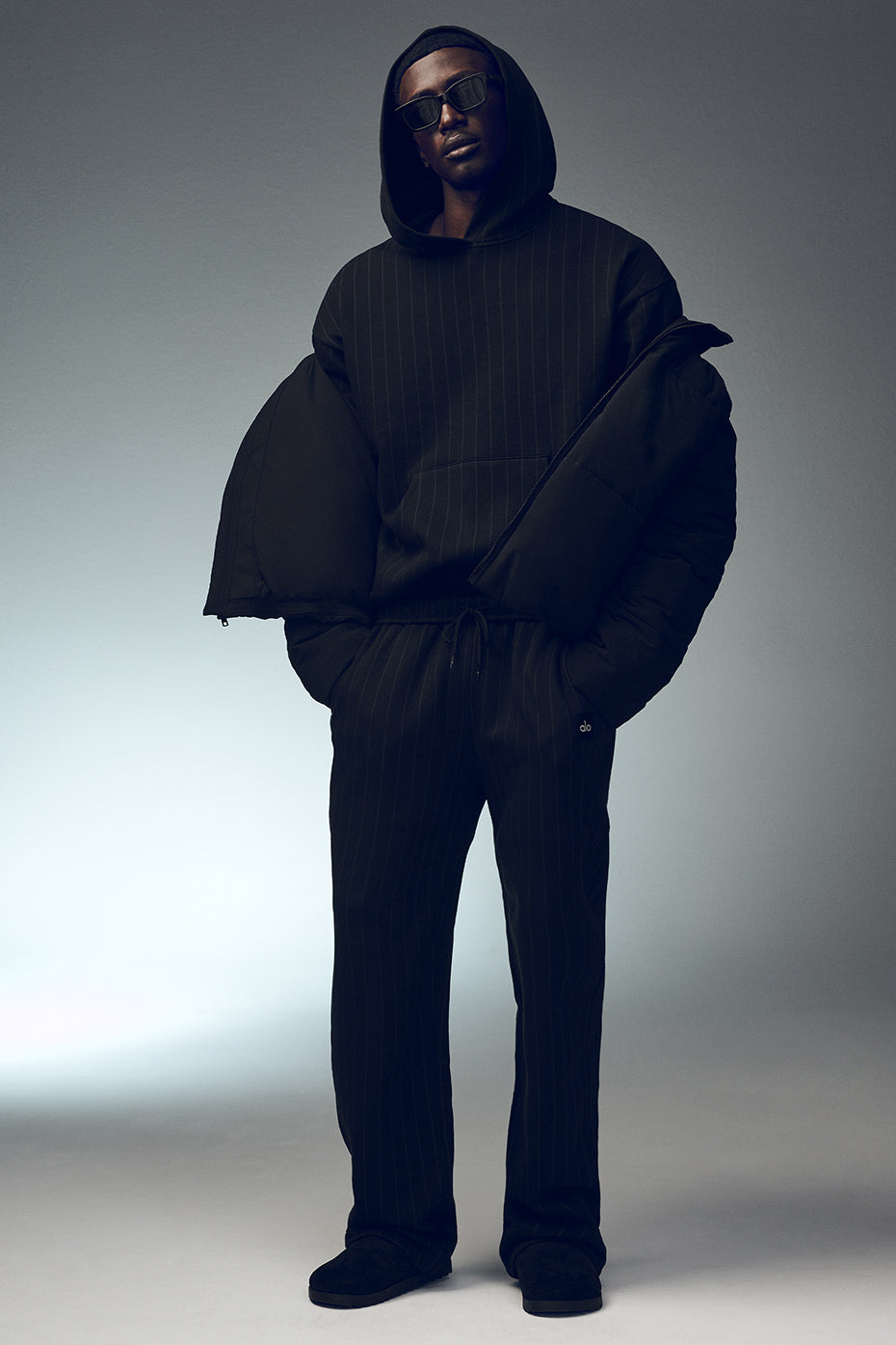 Pantalon De Survêtement Coupe Droite Pinstripe - Black Pinstripe