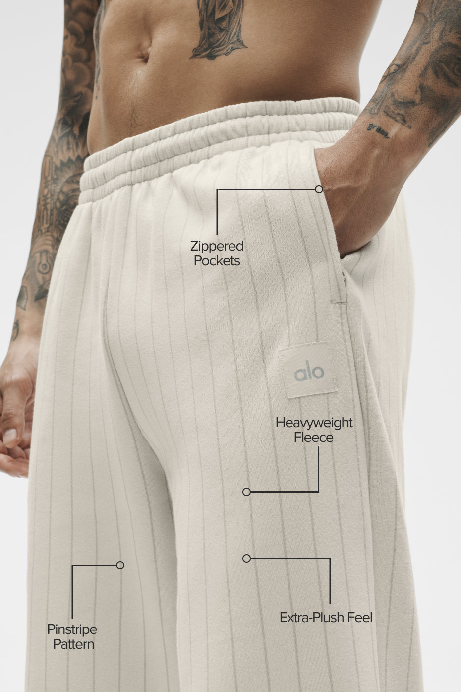 Pantalon De Survêtement Coupe Droite Pinstripe - Bone Pinstripe