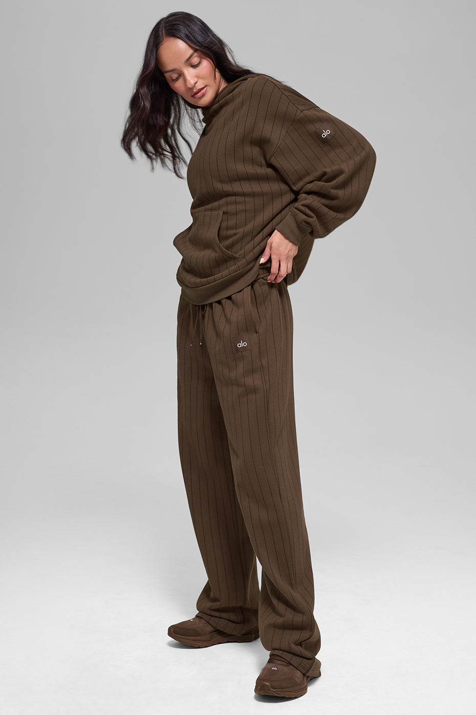 Pantalon De Survêtement Coupe Droite Pinstripe - Espresso Pinstripe